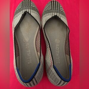ROTHYS glen plaid flats, worn once. Size 8.5 excellent condition.